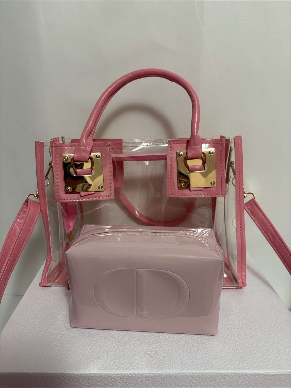 Dior Pink Pouch in Clear Women's Handbag